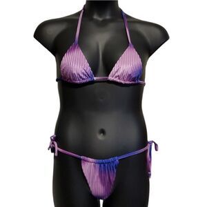 𝅺VELOUR  Purple Ombre String Bikini Swimsuit Swim Small